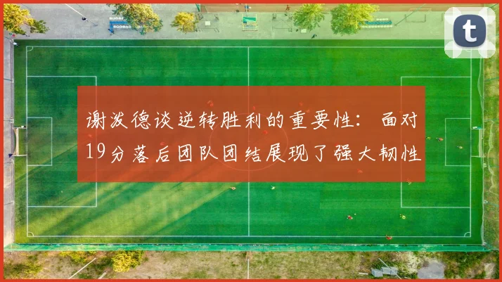 谢泼德谈逆转胜利的重要性：面对19分落后团队团结展现了强大韧性